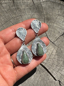 Jade stamped earrings