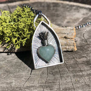 Sacred Heart Jade Pendant