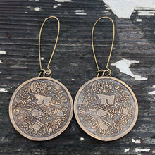 Load image into Gallery viewer, Coyolxauhqui disc earrings