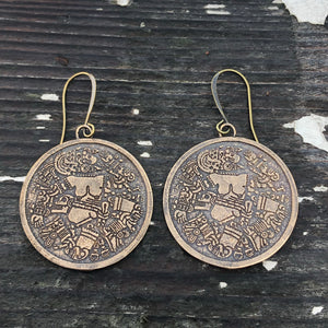 Coyolxauhqui disc earrings