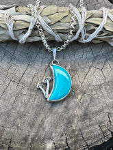 Load image into Gallery viewer, Turquoise Luna Pendant