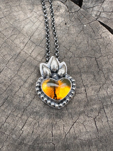 ~ Amber heart pendant ~