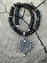 Load image into Gallery viewer, Amethyst Druzy with Onyx necklace