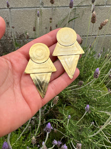 Gold Coyolxauhqui Post Earrings