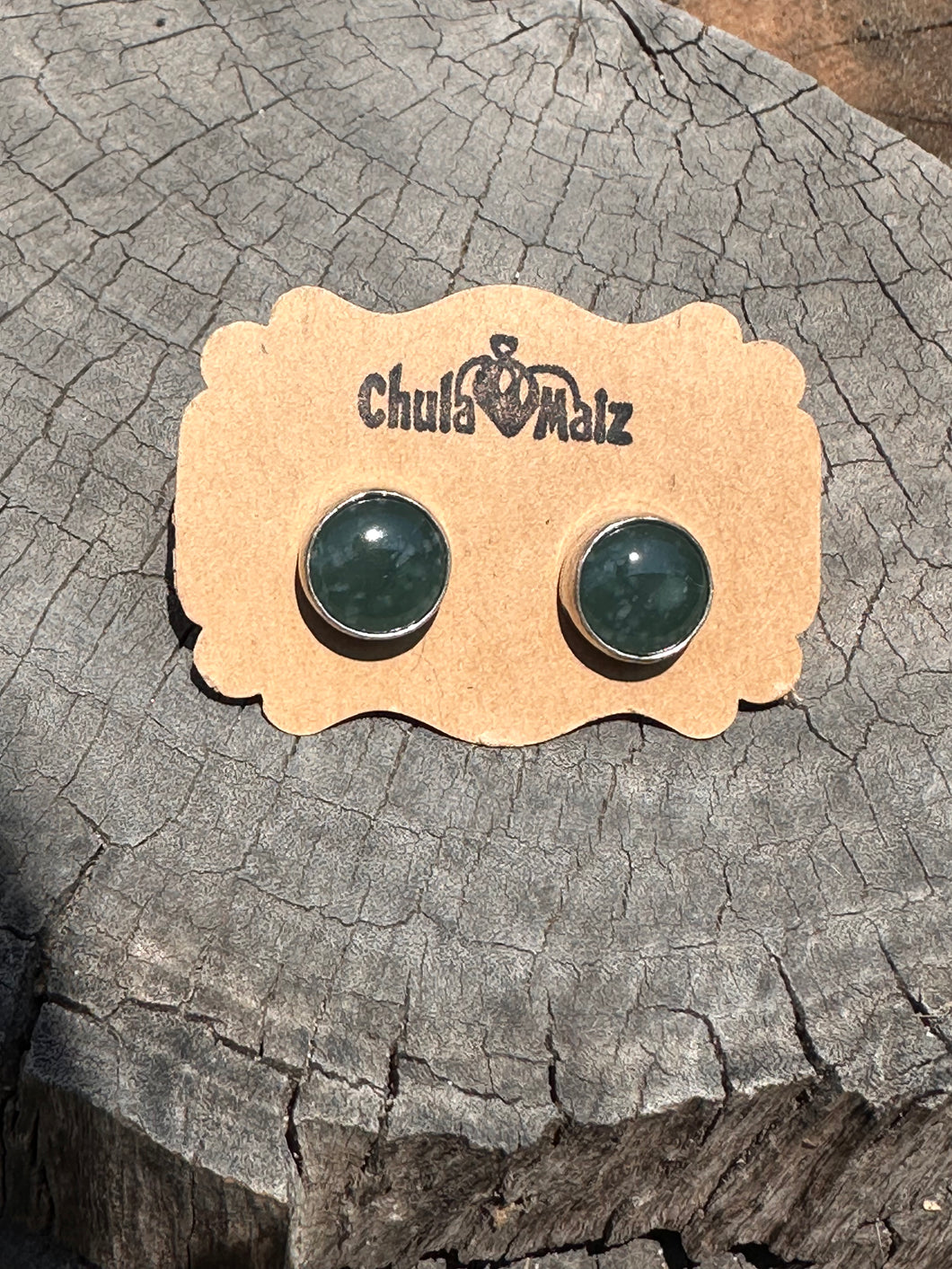 Jade stud earrings