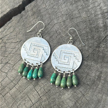 Load image into Gallery viewer, Sterling Ximalli earrings with Turquoise