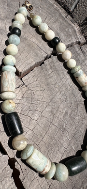 Amazonite and Jade Necklace