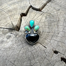 Load image into Gallery viewer, Obsidian Sacred Heart Ring
