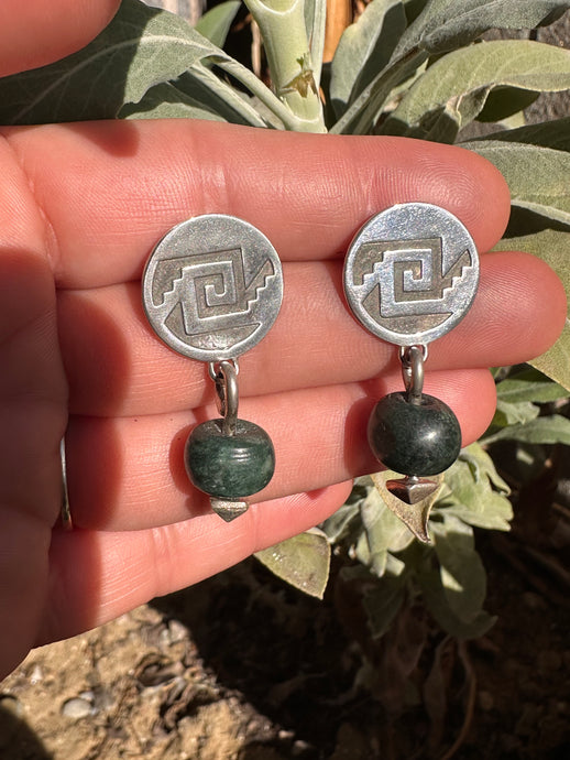 Sterling Ximalli & Jade post earrings