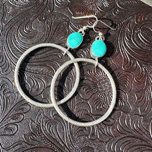 RESERVED turquoise hoops