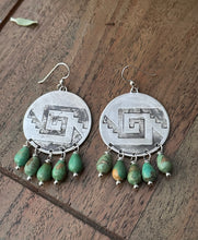 Load image into Gallery viewer, XL Sterling Ximalli earrings with Turquoise