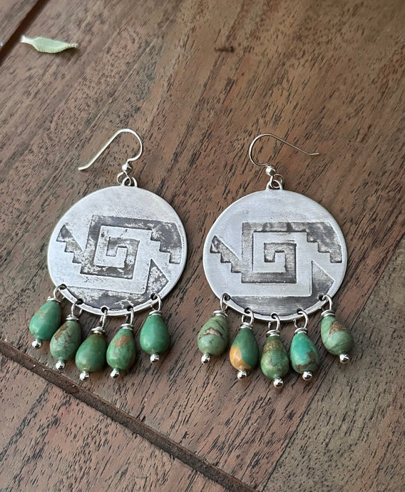 XL Sterling Ximalli earrings with Turquoise