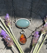 Load image into Gallery viewer, Still I Rise Jade &amp; Amber pendant