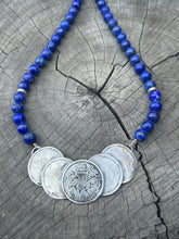 Load image into Gallery viewer, Sterling Coyolxauhqui Necklace with Lapis
