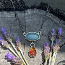 Load image into Gallery viewer, Still I Rise Jade &amp; Amber pendant