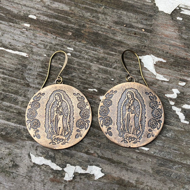 Virgencita discs earrings