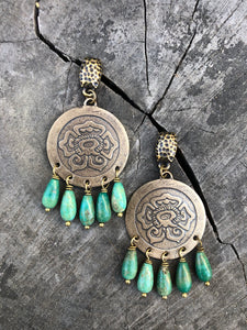Xochitl discs with turquoise