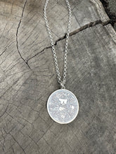 Load image into Gallery viewer, Silver Coyolxauhqui disc chain necklace