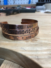 Load image into Gallery viewer, Copper stamped cuff