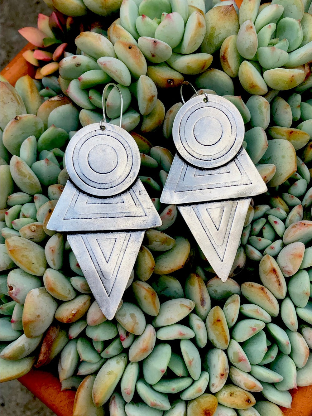 Sterling silver Coyolxauhqui Post Earrings
