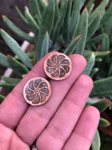 Copper peyotitos post earrings