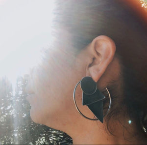 Sterling silver Coyolxauhqui hoops