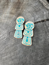 Load image into Gallery viewer, Ximalli post earrings with teal