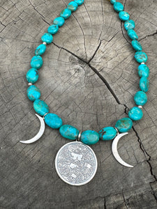 Coyolxauhqui y Lunas Turquoise Necklace