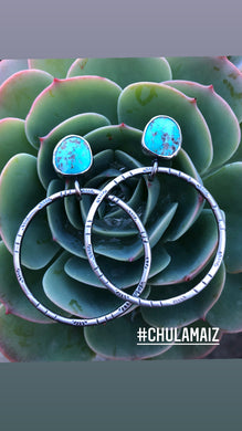 RESERVED turquoise hoops