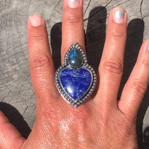 Lapis Lazuli heart Ring