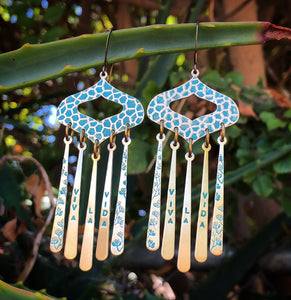 Viva la vida stamped chandelier earrings
