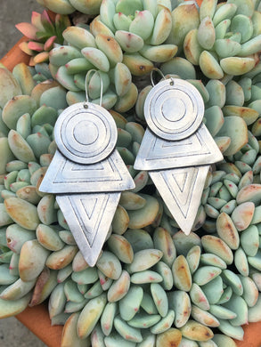 Extra Large Coyolxauhqui earrings SILVER PLATED